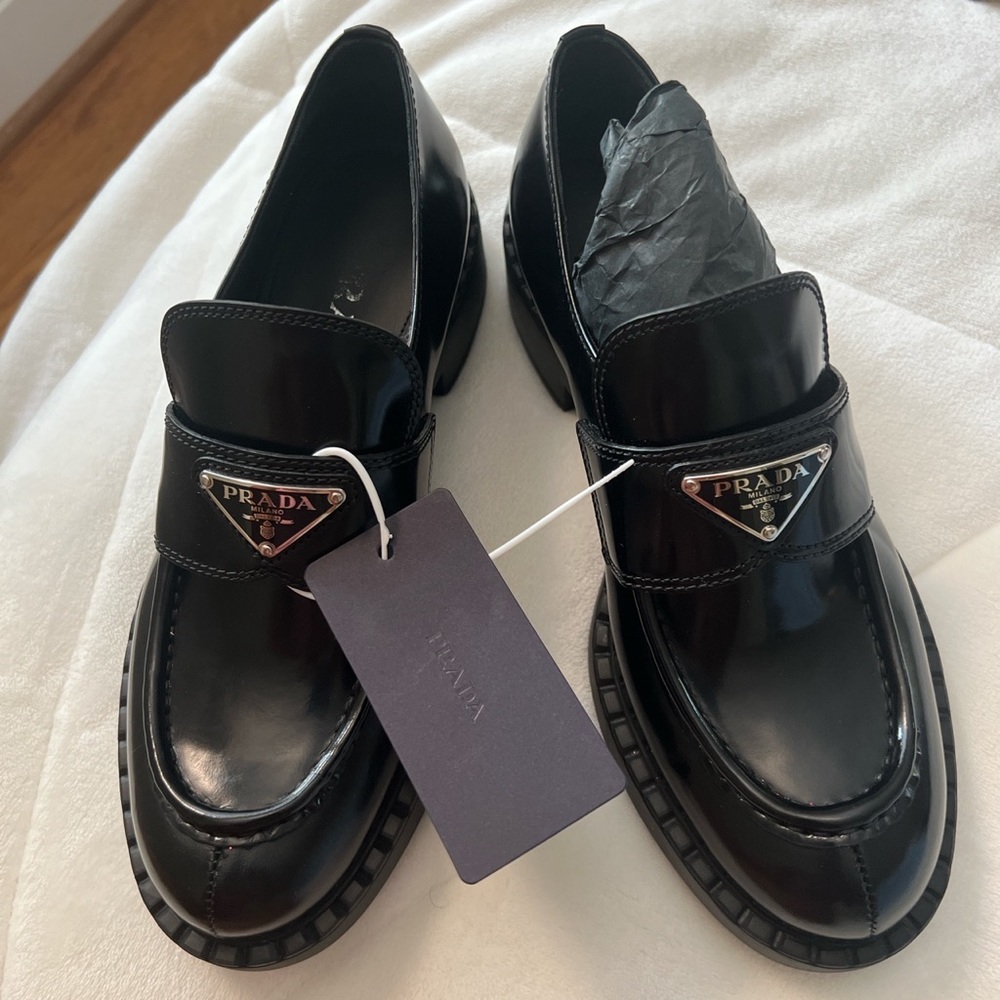 Prada Leather Loafers (Size 38).